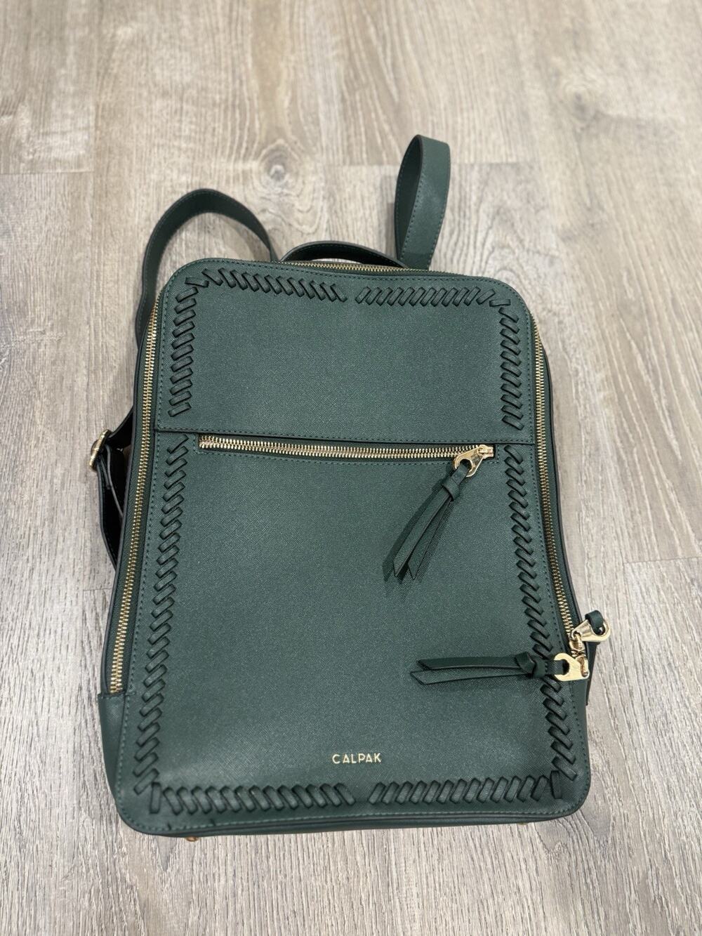 Calpak Kaya 15 inch Laptop Backpack in Blush 15.5” x 11.5” x 4.25” Green Read !